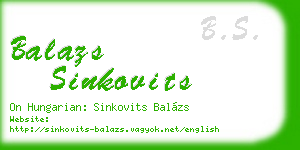 balazs sinkovits business card
